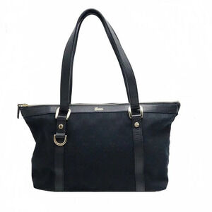 Gucci Tote bag White gold Canvas Leather Black